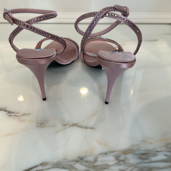 NIB Prada Crystal Embellished Satin Sandals - Picture 7 of 8